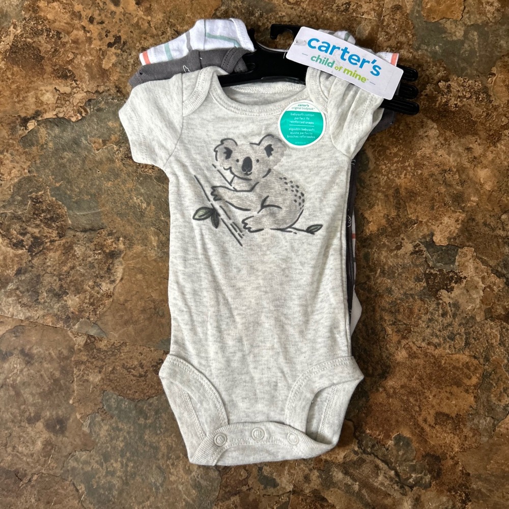 Carter's Child Of Mine Bodysuits Baby Boys Size Preemie Koala Outfits Cotton